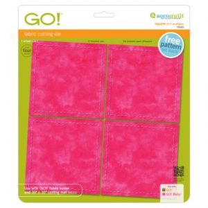 AccuQuilt GO Square 4 1/2 Multiples fabric die board packaging and foam shapes