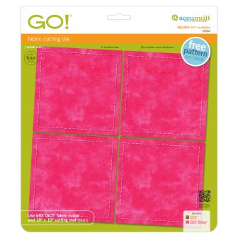 AccuQuilt GO Square 4 1/2 Multiples fabric die board packaging and foam shapes