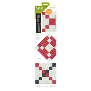 AccuQuilt GO Irish Chain Die 55649 showing finished 10 inch 2-color quilt block layout