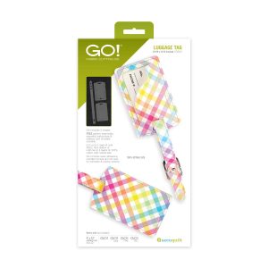 AccuQuilt GO Luggage Tag Die 55922 finished plaid travel luggage tag with buckle strap