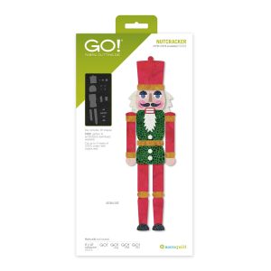 AccuQuilt GO! Nutcracker Die fabric applique shapes assembled into a festive holiday nutcracker